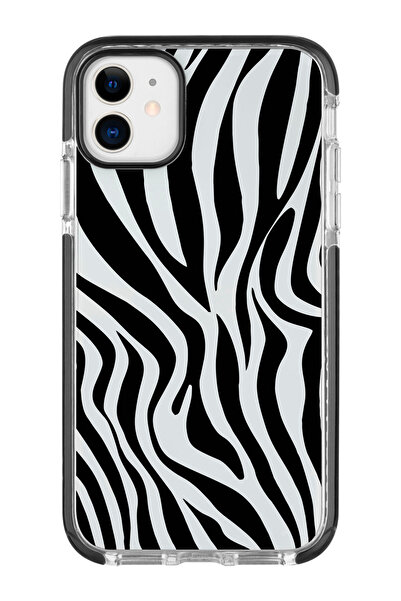 shoptocase Iphone 11 Kenar Korumalı Anti Shock Zebra Desenli Telefon Kılıfı