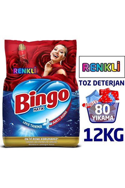 Bingo Matik Toz Çamaşır Deterjanı 6 kg Renkli 2'li