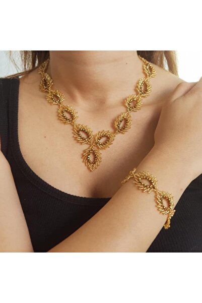 Handmade By HLY Handmade Gold Bijouterie Set (Necklace&Bracelet&Earrings)