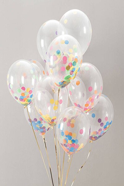 Partifabrik Konfetili Şeffaf Balon 5 Adet