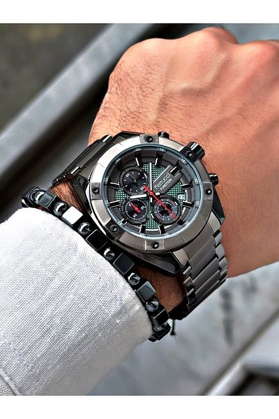 Ferrucci Silver Color Functions Active Steel Men's Wrist Watch + BRACELET WITH GIFT