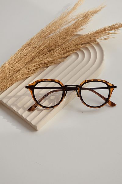 LOOKUP NEW Women Men Unisex Blue Light Protected Blue Block Transparent Oval Round Leopard Glasses