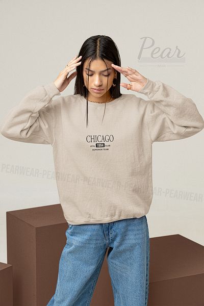 Pear Wear Γυναικείο φούτερ με 3 νήματα με στάμπα Chicago
