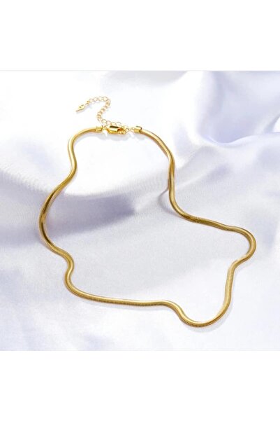 ESJ Stainless Steel Italian Crush Chain Snake Back Unisex Necklace 3 mm 65 Cm