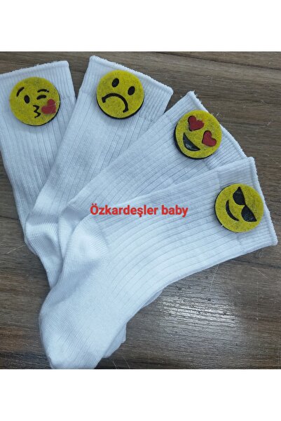 ÖZKARDEŞLER BABY Čarape za bebe i decu do kolena sa filc obrubom, set od 4 ko...