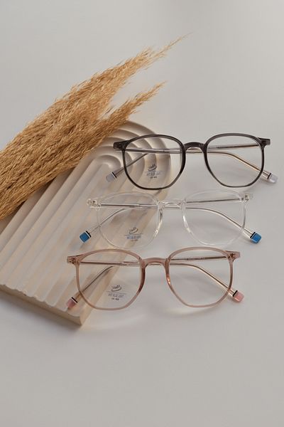 LOOKUP NEW Defne Women Men Unisex Blue Light Protected Blue Block Transparent Oval Round Smoked Glasses