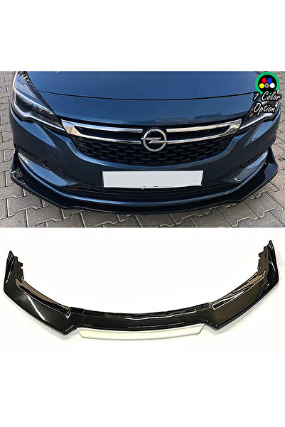MKG Otomotiv Opel Astra K Beyaz Renkli Şeritli Dilli Ön Lip 4 Prç Parlak Siya...