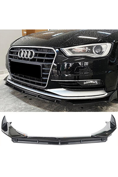 MKG Otomotiv Audi A3 8V Uyumlu Ön Lip Parlak Siyah 3 Prç Brabus Kırılmaya Day...