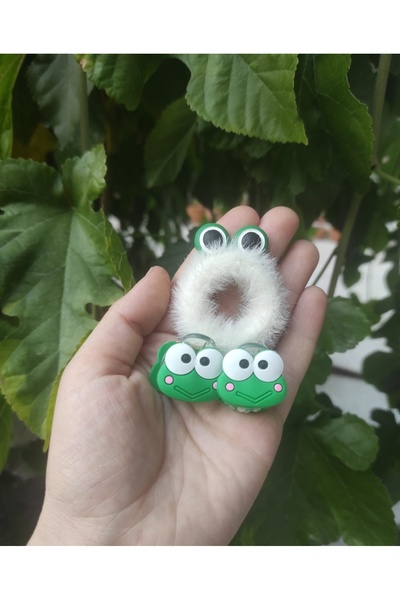 MutluBiDünya Lily Kurbağa Lastik Toka ve Klips Toka