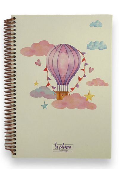 Gıpta SHARP COLOR HARD COVER SPIRALLY LA PLUME BALLONS 17*24 CM 60GRPAPER 80YPCHECKED LIGHT PAPER – 4 PIECES