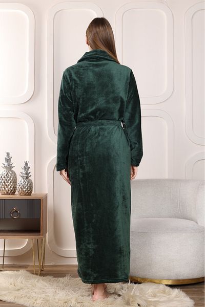mervemoda Γυναικείο Emerald Green welsoft υψηλής ποιότητας μακριά ρόμπα μπουρνούζι