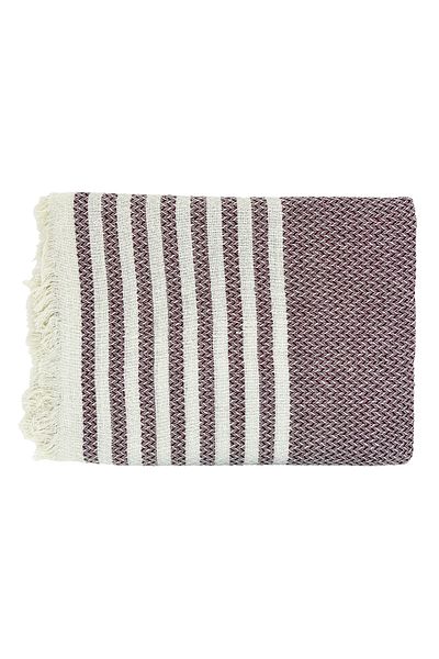 sethome collection KNITTED PATTERNED FRINGED SINGLE PUFF 170X210