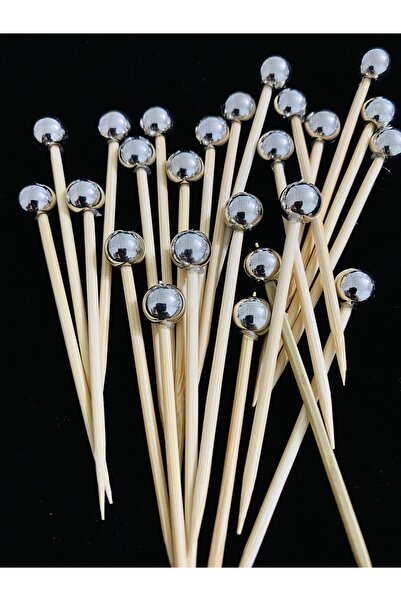 yağmur gökçe رقم: 18 - 50 قطعة من مسواك الكوكتيل الأنيق المزخرف باللون الفضي ...