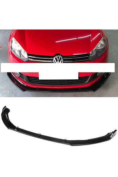 MKG Otomotiv Vw Golf MK6 Vw Caddy Mk3 Uyumlu  Ön Lip 3 Prç Parlak Siyah Kulak...