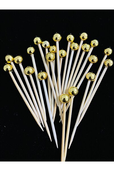 yağmur gökçe رقم: 17 - 50 قطعة من مسواك الكوكتيل الأنيق المزخرف باللون الذهبي...