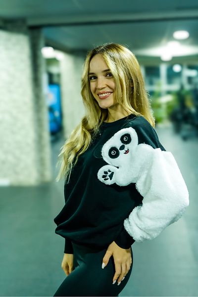 Oxlade Hanorac cu mâneci panda 100% bumbac panda cu blană ®