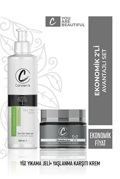 Carvien's 2'li Set Yüz Yıkama Jeli & Anti Aging Krem