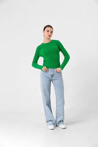 Benedetto Γυναικείο βελούδινο πλεκτό πουλόβερ με στρογγυλή λαιμόκοψη