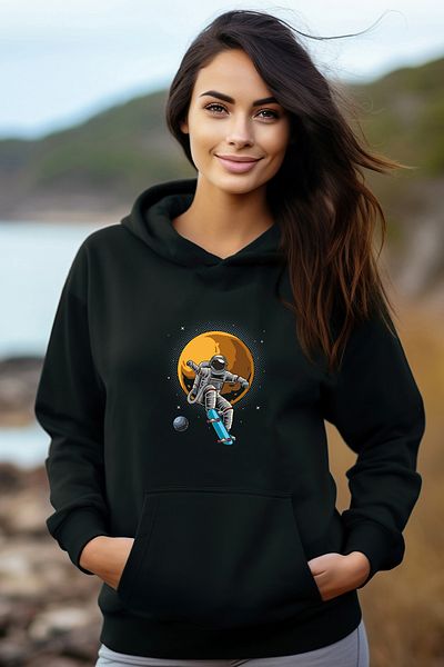 ADA BEBEK ÇOCUK Дамски суитшърт с качулка Cotton Adventurer Astronaut