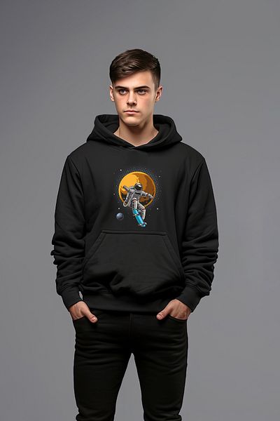 ADA BEBEK ÇOCUK Мъжки суитшърт с качулка Cotton Adventurer Astronaut