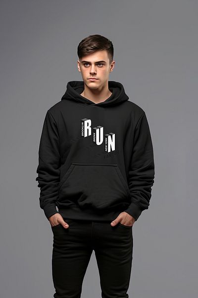 ADA BEBEK ÇOCUK Мъжки суичър с качулка в стил Run Run Run