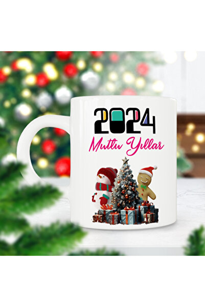 ART HEDİYE 2024 عيد ميلاد سعيد ثلج شجرة الصنوبر هدية عيد الميلاد كوب مطبوع