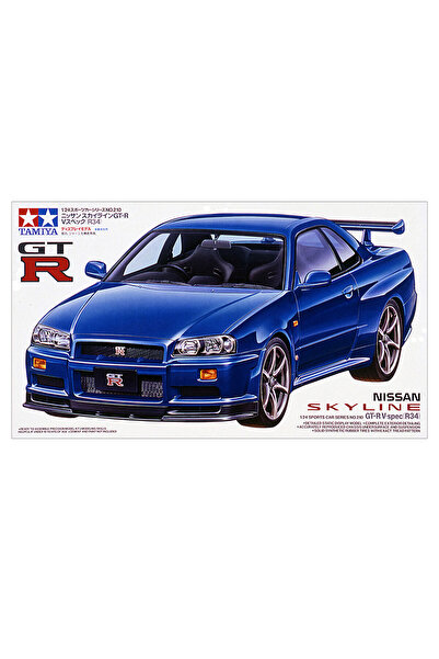 TAMIYA 1/24 Nissan Skyline GT-R V-Spec R34 Plastik Araba Maket Kiti, Demonte Hobi Seti