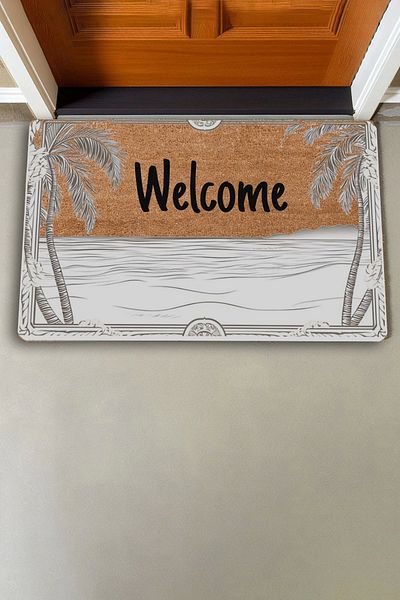 Valerine Life Welcome Door Mat with Sea and Palm View 45x70cm