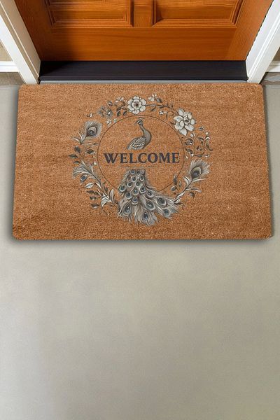Valerine Life Șoapă de bun venit pentru ușă cu păun și pene 45x70cm