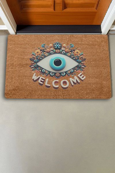 Valerine Life Evil Eye Bead Welcome Door Mat 45x70cm