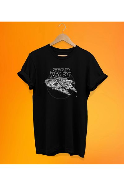 remonz Μπλουζάκι Star Wars με στάμπα μαύρο, 100% βαμβάκι, Oversize, μεγάλο μέγεθος