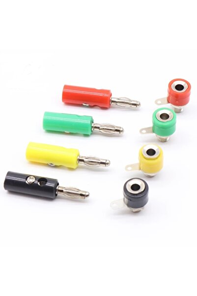 Maroces 4 TAKIM RENKLİ 4MM KÜÇÜK BOY BORN KLEMENS BANAN JAK