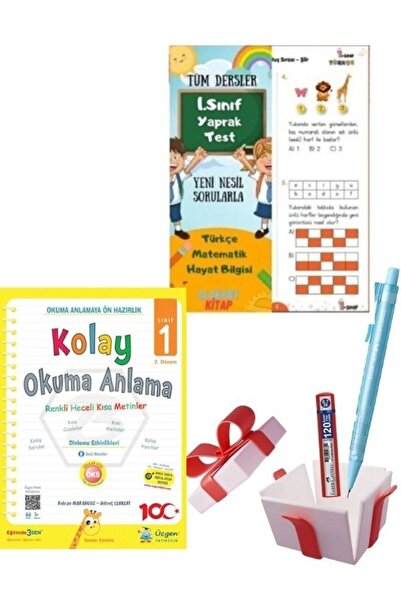 Üçgen Yayıncılık 1. sınıf kolay okuma anlama +faber castell eğitim seti + 1. ...