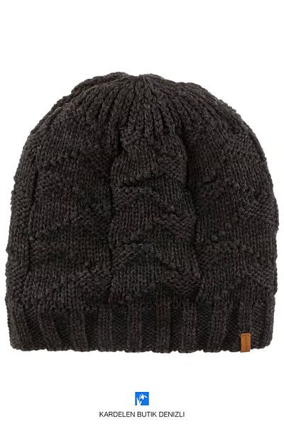 Kardelen Butik Denizli Knitwear Lined, Motifed Beret for Women and Men