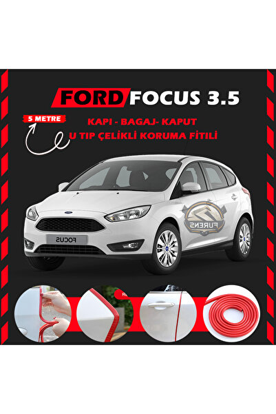 STS Oto Aksesuar Ford Focus 3.5 Oto Araç Kapı Koruma Fitili 5metre Parlak Kır...