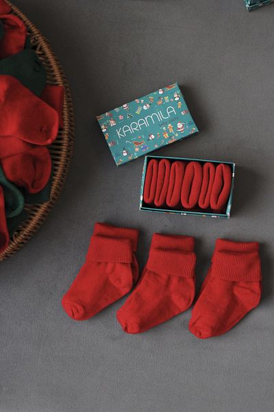 KARAMİLA Set of 3 Bamboo Baby Socks - New Year's Special Boxed New Year's Special Collection