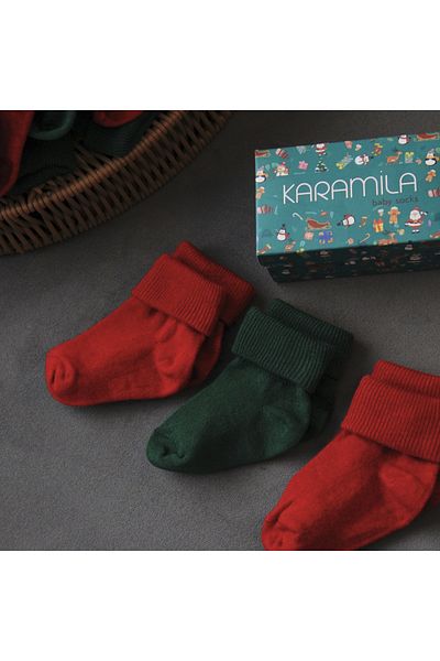 KARAMİLA Set of 3 Bamboo Baby Socks - New Year's Special Boxed New Year's Special Collection