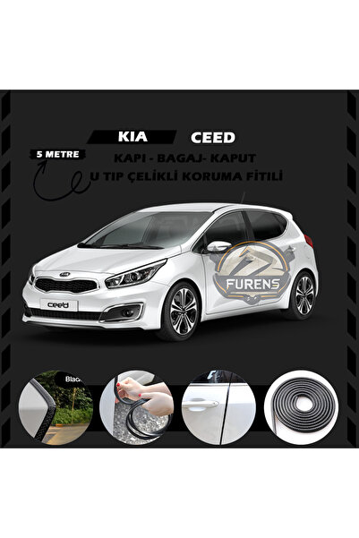 STS Oto Aksesuar Kia Ceed Oto Araç Kapı Koruma Fitili 5metre Parlak Siyah Renk