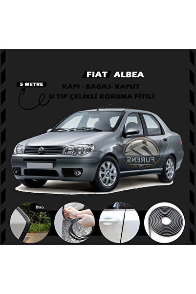 STS Oto Aksesuar Fiat Albea Oto Araç Kapı Koruma Fitili 5metre Parlak Siyah Renk
