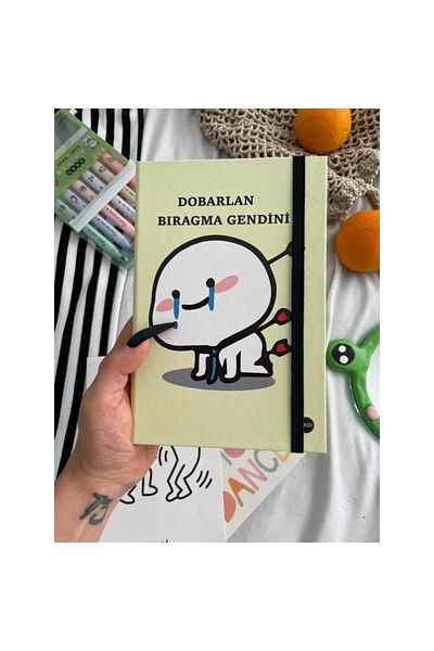 Rota Hediyelik Dobarlan Bıragma Gendini Design Unlined Rubberized Notebook