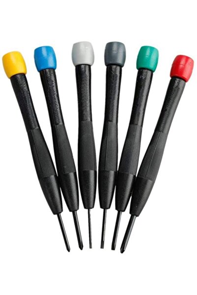emalzeme Saat Gözlük Telefon Tornavida Seti 6 Parça Yıldız Düz Tornavida Seti Mini Saatçi Tornavida Takımı