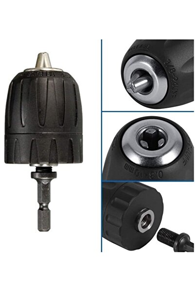 Genel Markalar Altıgen Şaft Elektrikli Darbeli Matkap Mandren Için 1/4 Altıgen Şaft Adaptörü, Vida 3/8" 24unf