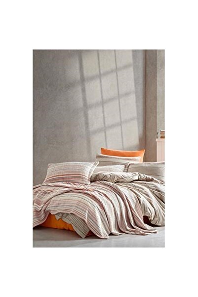 İyi Geceler İstanbul طقم غطاء سرير قطني مزدوج من ناتشوراليست، 7 قطع، برتقالي