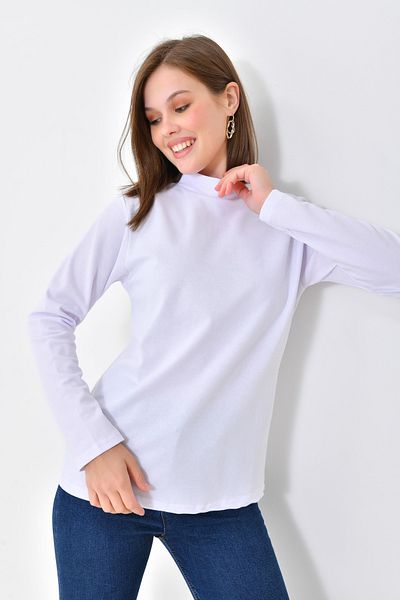 mirach White Long Sleeve Body Blouse Tunic Hijab Body Badi Women's White Blouse Women's Blouse