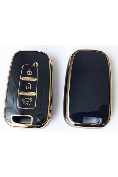 skilit samsun oto kilit Hyundai Ix35 Santa Fe Sonata Elantra Smart Control Case Auto Keychain 3 Keys Black