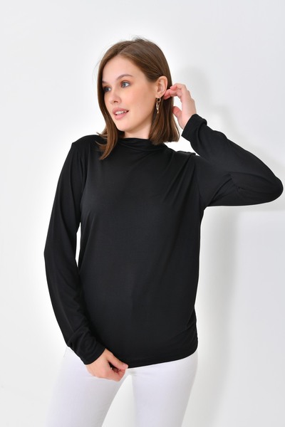 mirach Bluză neagră cu mânecă lungă pentru corp Tunica Hijab pentru corp Badi Bluză neagră pentru femei Bluză pentru femei