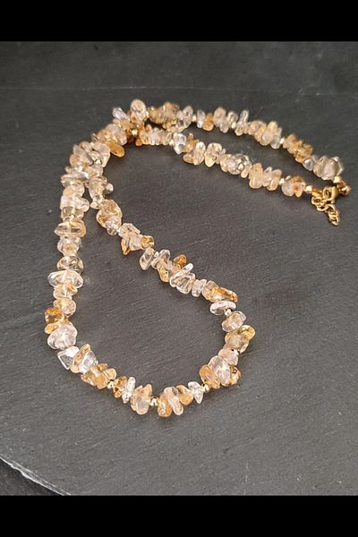 NBS Beautiful Naturel Stones Citrine ( Money, Prosperity, Abundance ) Natural Stone Necklace