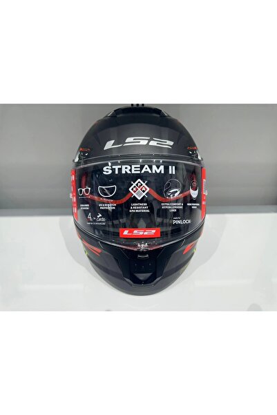 LS2 Stream 2 Angry Monkey Mat Siyah-kırmızı Kask