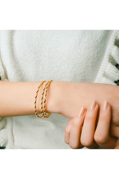 Paftalı Burma Yatırımlık Bilezik, 10 Gr 22 Ayar Altın Bilezik, 60 Ölçü, Anneye Eşe Sevgiliye