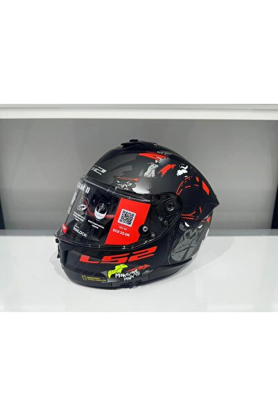LS2 Stream 2 Angry Monkey Mat Siyah-kırmızı Kask